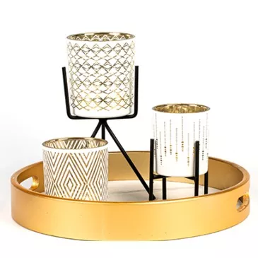 Розкішний візерунок скляного свічки